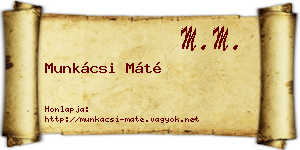 Munkácsi Máté névjegykártya